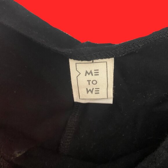 Me to We Black Cropped Tank with Built-In Bust Detail – XS Cotton Blend - Picture 5 of 6